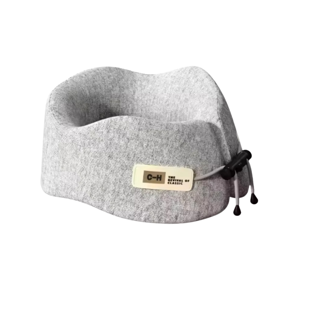 Coussin Cervical Pour Voyage Avec Pochette Gris Cair